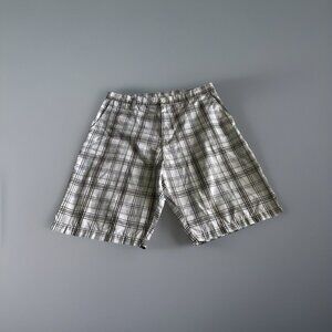 Burnside Board Shorts Mens Size 36 Plaid Surf Casual Cargo Walking Cotton Blend